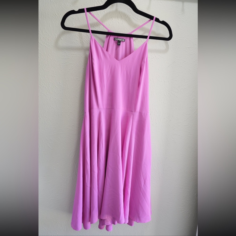 Express Hot Pink Vneck Sleeveless Dress
